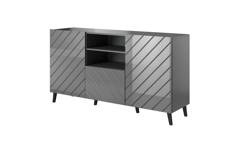 Kommode – ABETO – Moderner Schrank mit Hochglanz-MDF-Fronten 150 cm