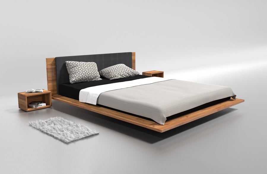 Bett – KUZMA – Massivholzbett mit Polsterkopfteil