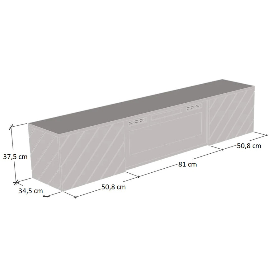 TV-Lowboard – ROXY – Hängendes Board mit Kamin