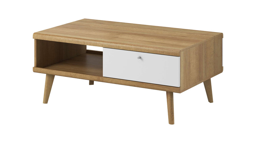 Wohnzimmer Set – PRIMO – 3-teilig – Weiß / Sonoma Eiche – Elegantes Wohnzimmer Set