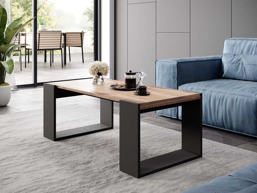 Couchtisch – WOOD – Moderner Wohnzimmertisch in Holzoptik 120 cm