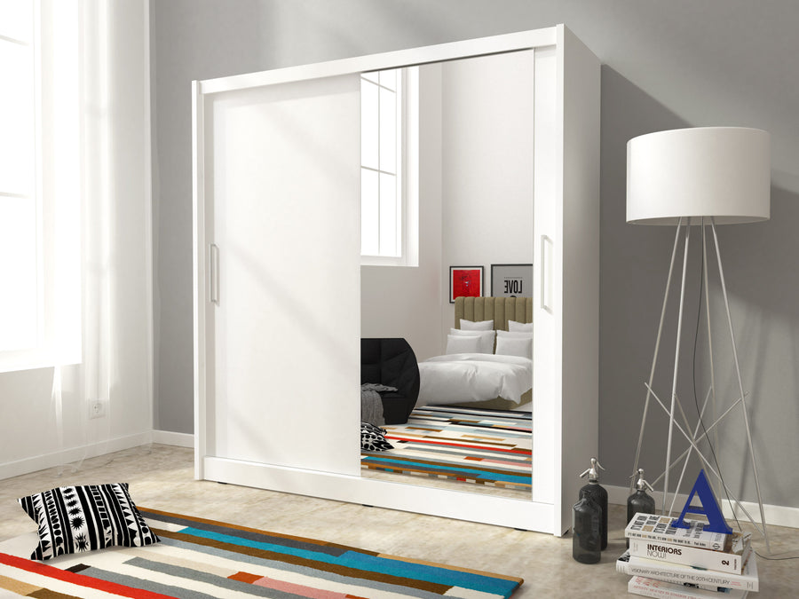 Kleiderschrank – MAJA I – Moderner Schwebetürenschrank mit Spiegelfront