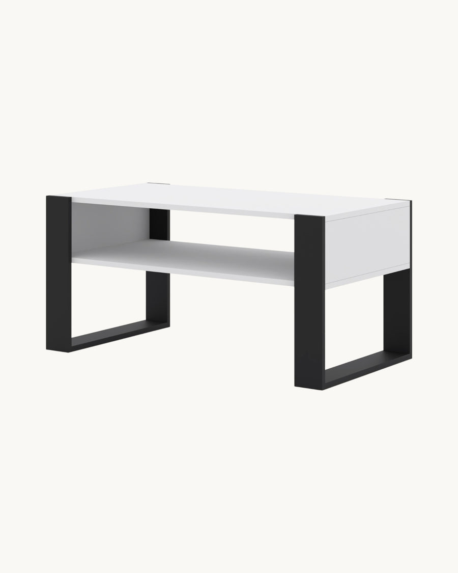 Couchtisch – MONDI – 100×50 cm Weiß Matt