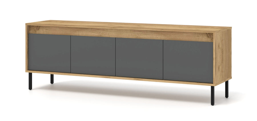 TV-Lowboard – NESTA – Moderner Fernsehschrank mit Holzoptik, 166 cm