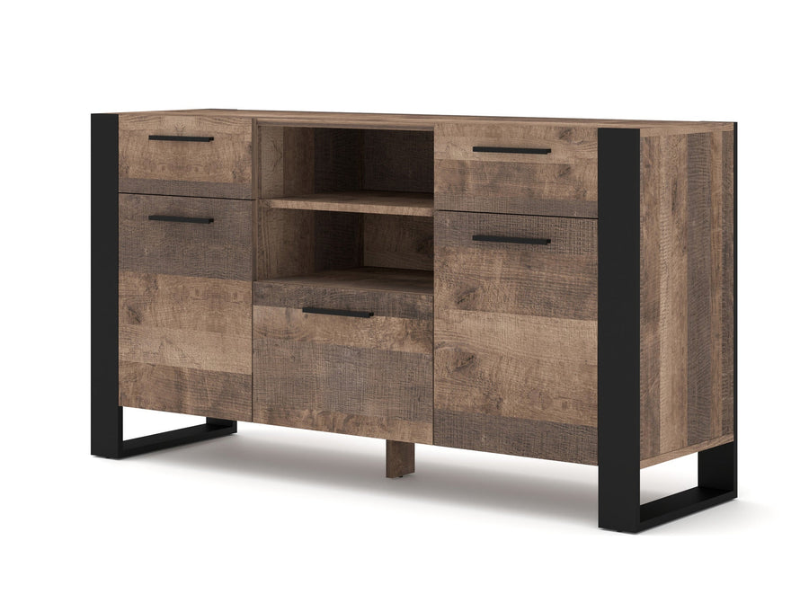 Kommode – NUKA – Moderne Anrichte mit Stauraum und offenen Fächern, 155 cm
