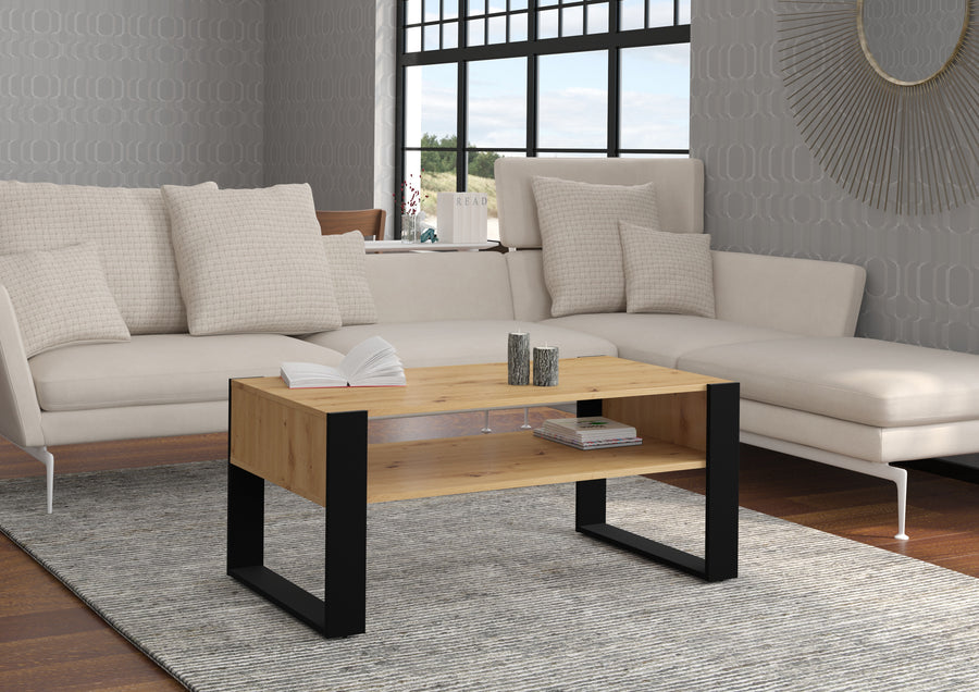 Couchtisch – NUKA F – Moderner Wohnzimmertisch mit Ablage