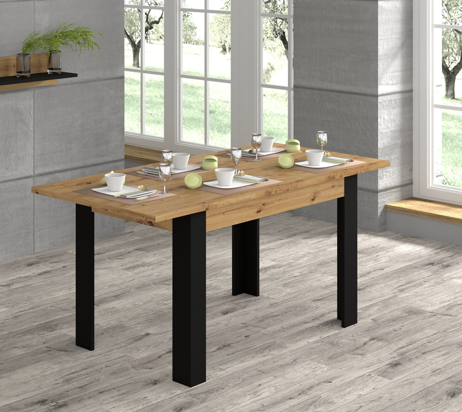 Esstisch – NUKA – ausziehbar 120–160 cm Artisan Eiche