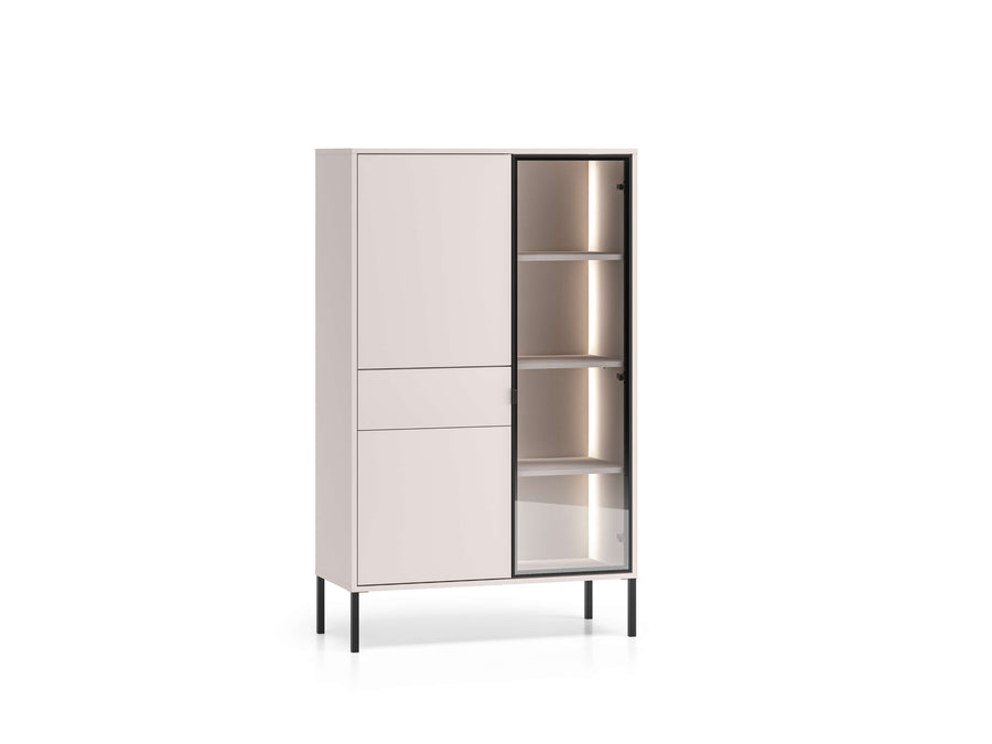 Wohnzimmer Set 2-teilig – BARNEE – Modernes Möbelset mit LED-Beleuchtung und Push-to-Open System
