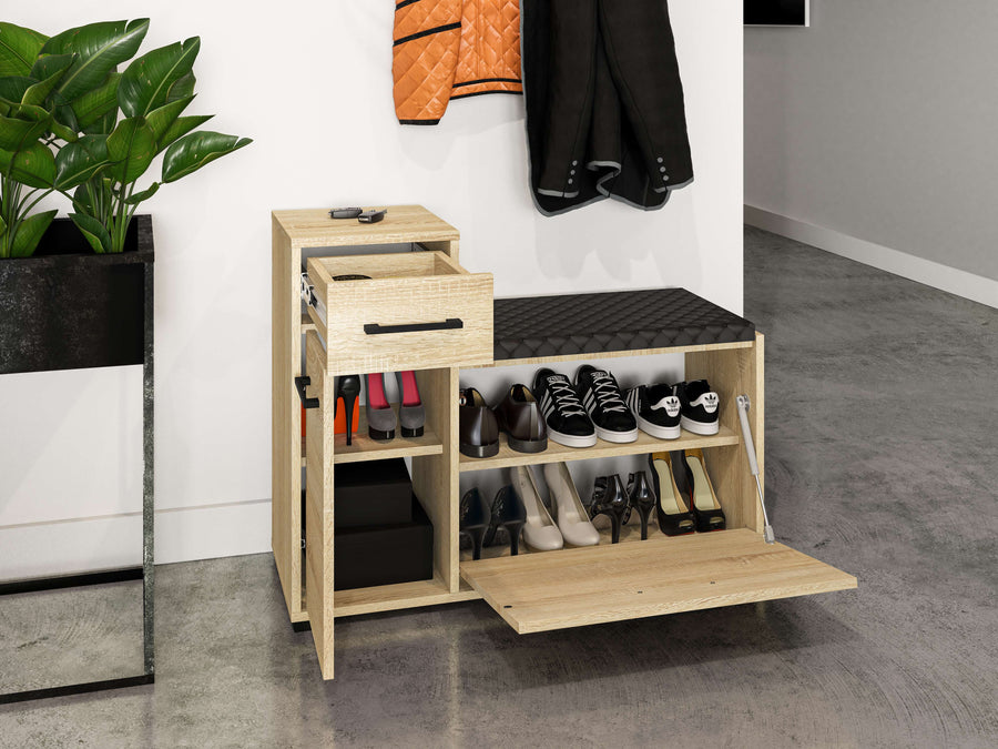Schuhschrank – CARO 06 – Funktionale Schuhaufbewahrung mit Holzoptik