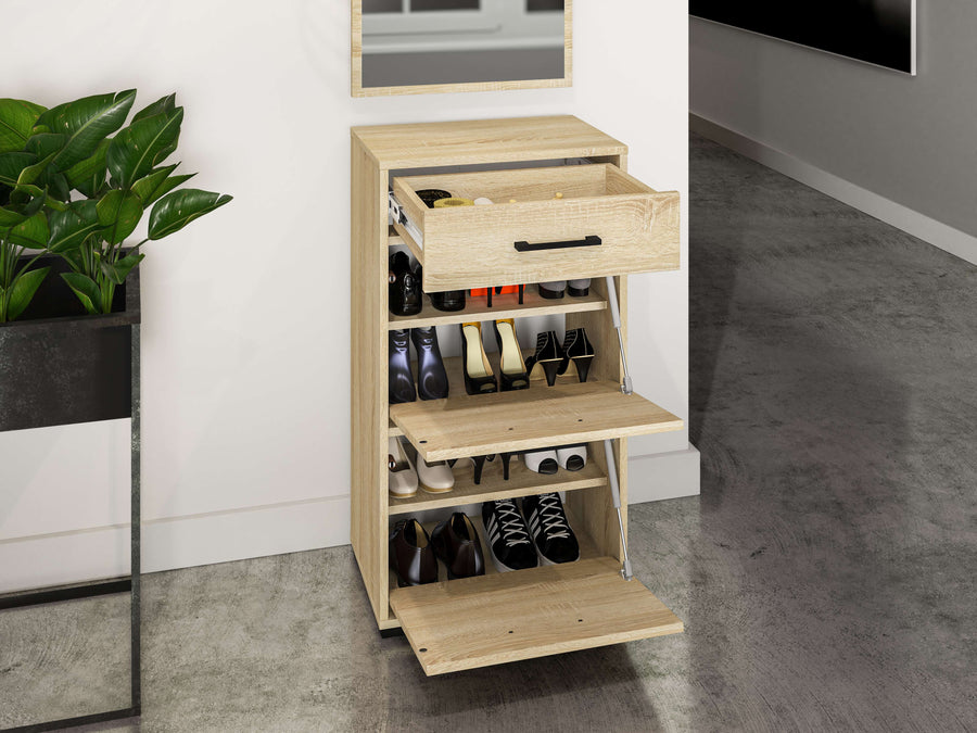 Schuhschrank – CARO – Moderner Schuhschrank in Sonoma Holzoptik