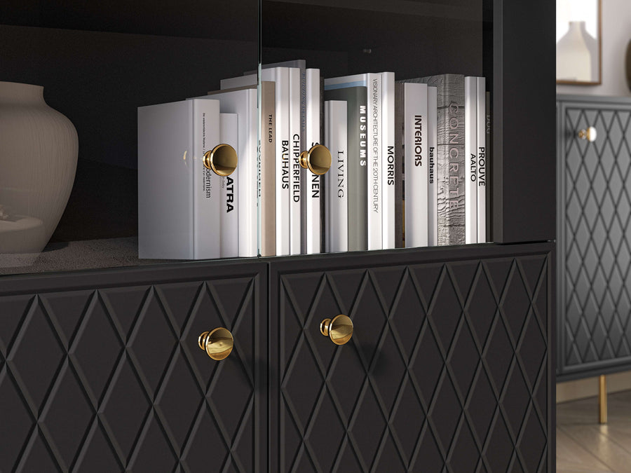Vitrine – ELJOT 04 – Moderne Standvitrine mit Stauraum