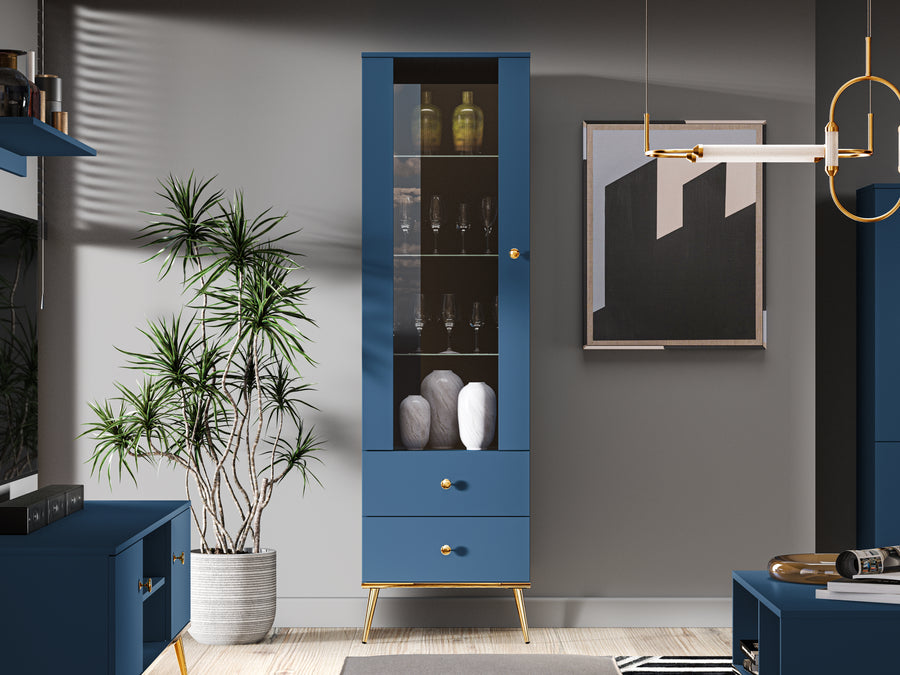 Vitrine – MARINE 01 – Luxuriöses Design mit stilvollen Gold-Akzenten