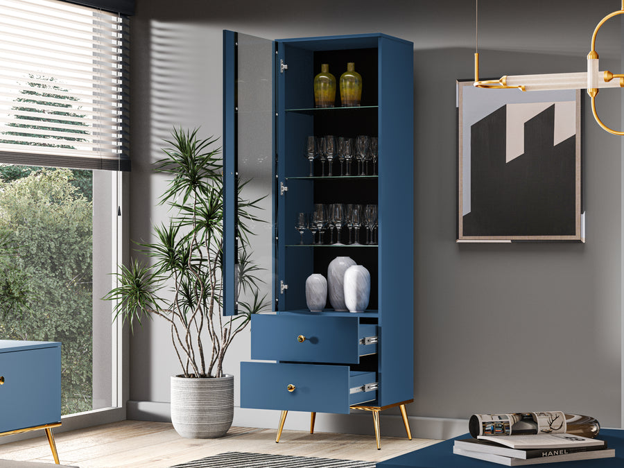 Vitrine – MARINE 01 – Luxuriöses Design mit stilvollen Gold-Akzenten