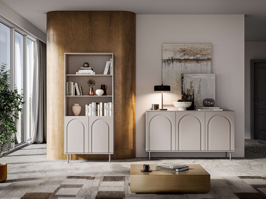 Bücherregal – ORVELLA 02 – Modernes Design mit Push-to-Open und offenem Stauraum