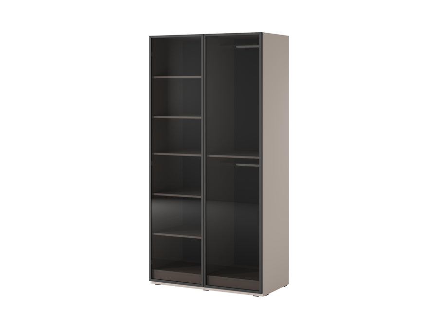 Kleiderschrank Set – 3 Teile – Nordic – Schranksystem mit Glasfront und großzügigem Stauraum