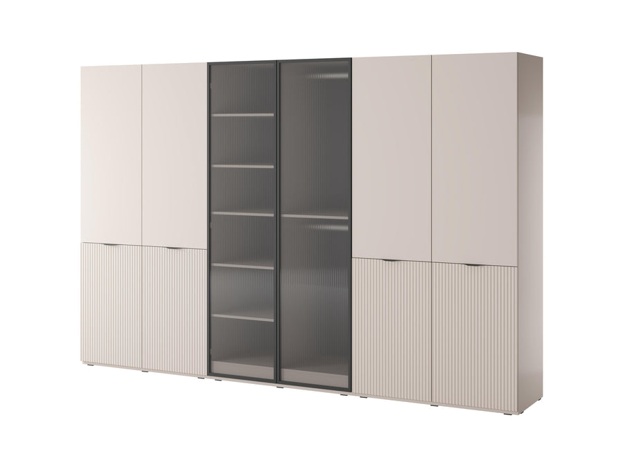 Kleiderschrank Set – 3 Teile – Nordic – Schranksystem mit Glasfront und großzügigem Stauraum