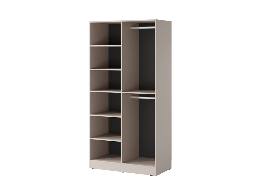 Kleiderschrank – Nordic – Moderner Drehtürenschrank mit Glaseinsätzen und flexiblem Stauraum