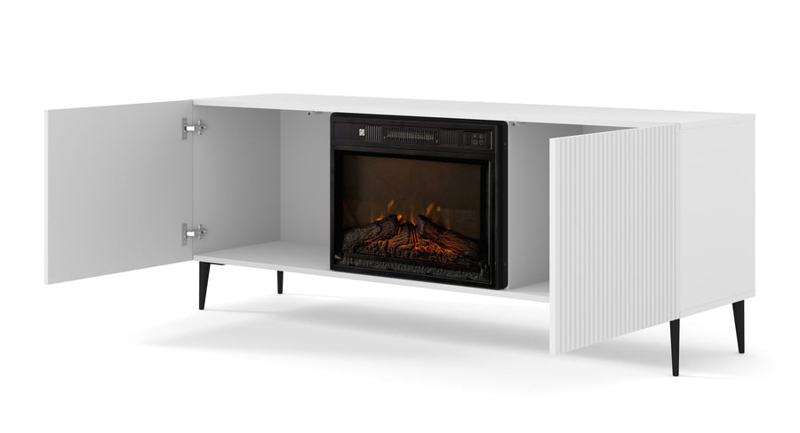 TV-Schrank – RAVENNA FBP – 170 cm Lowboard mit integriertem Elektrokamin und Push-to-Open System
