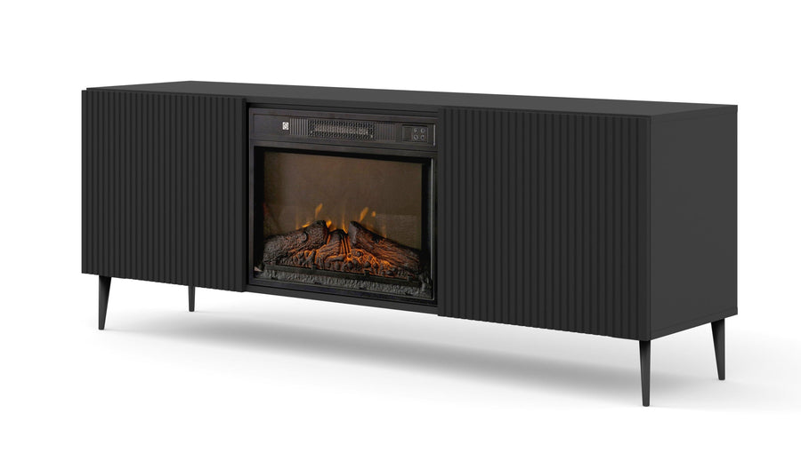 TV-Schrank – RAVENNA FBP – 170 cm Lowboard mit integriertem Elektrokamin und Push-to-Open System