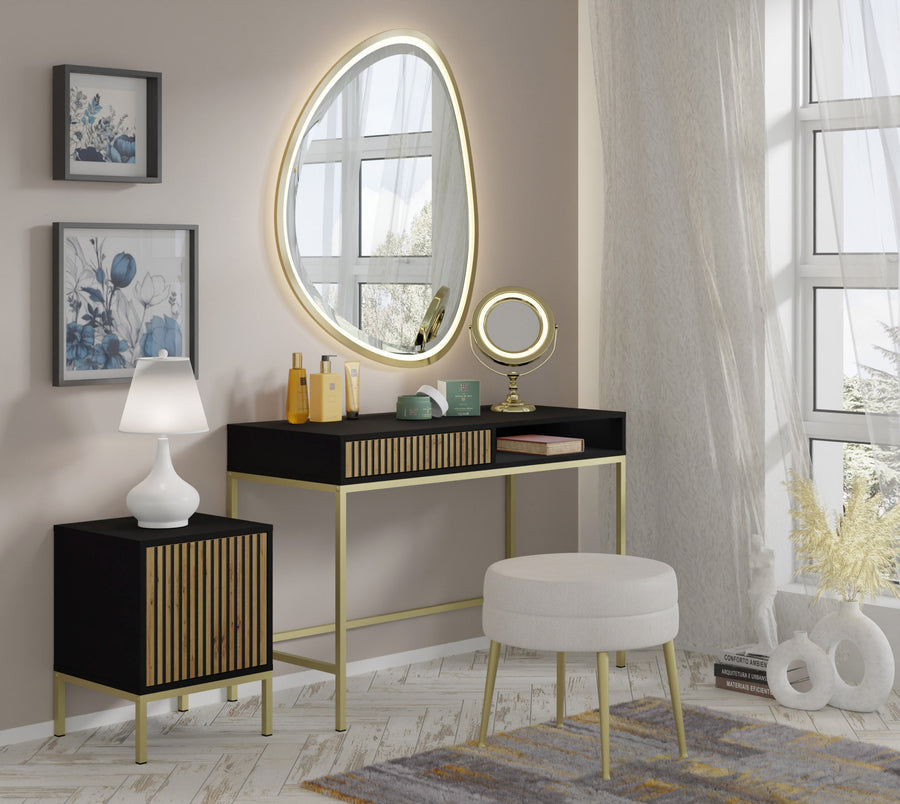 Kommode – RAVENNA F – 55 cm Moderner Beistellschrank mit gefräster MDF-Front
