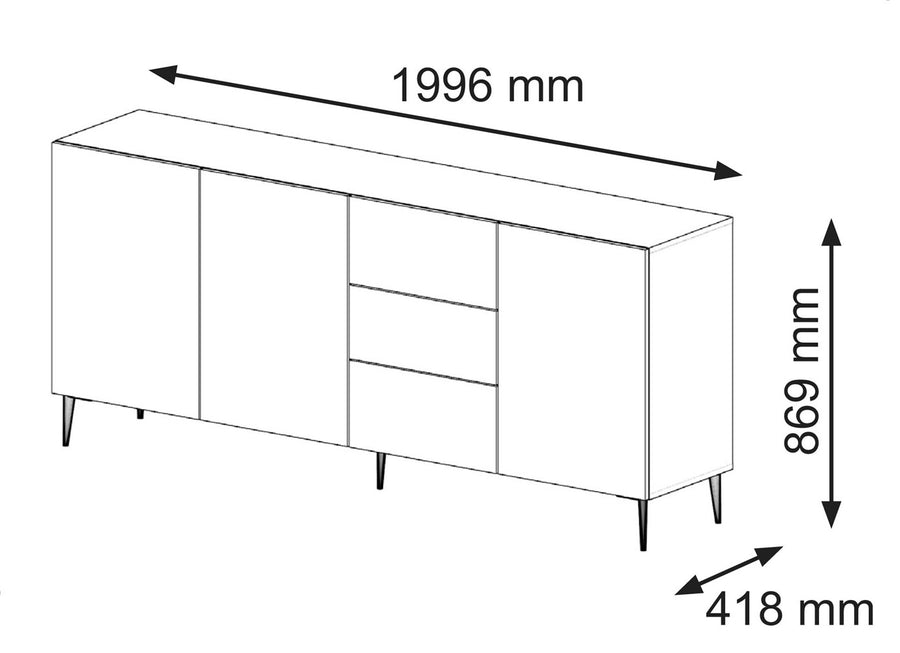 Kommode – RAVENNA B – modernes Sideboard mit Stauraum