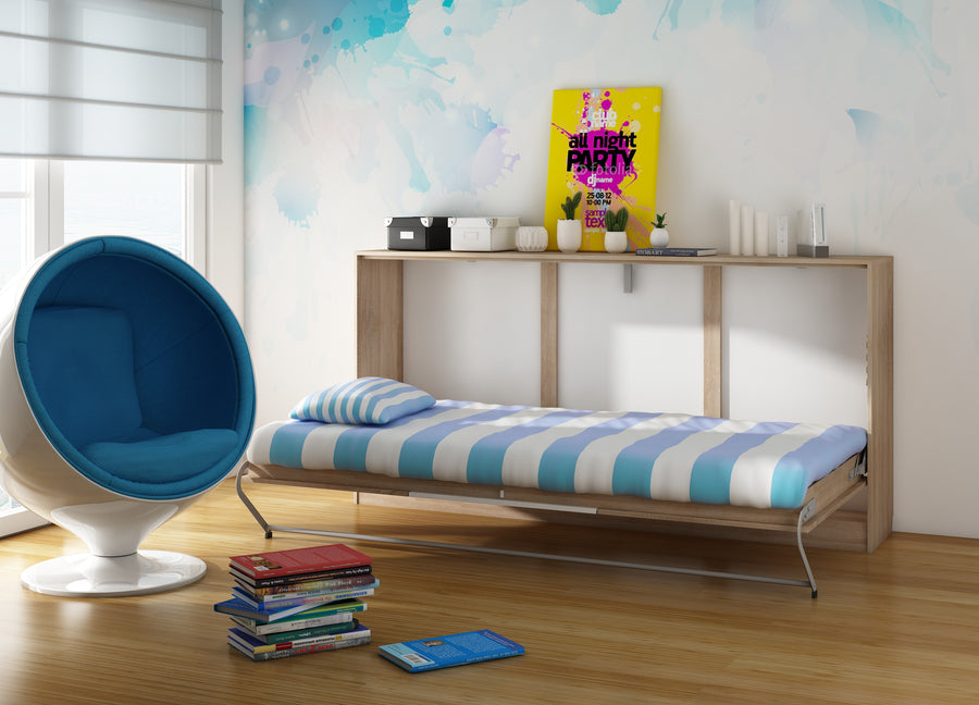 Klappbett – ROGER – Horizontales Wandbett 90×200 cm für platzsparende Raumnutzung
