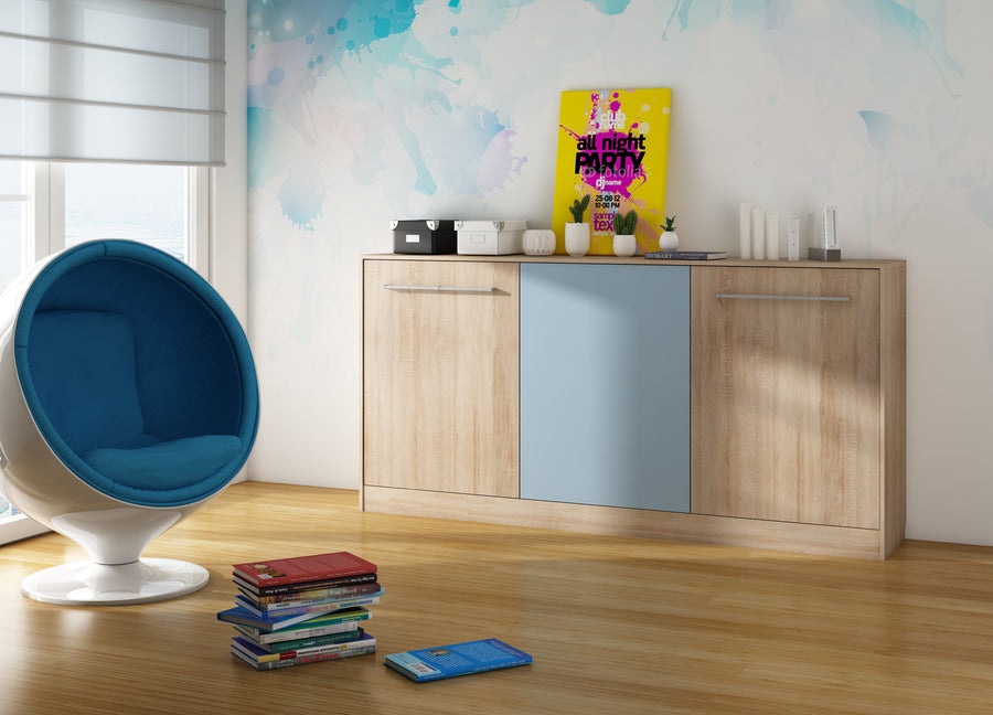 Klappbett – ROGER – Horizontales Wandbett 90×200 cm für platzsparende Raumnutzung
