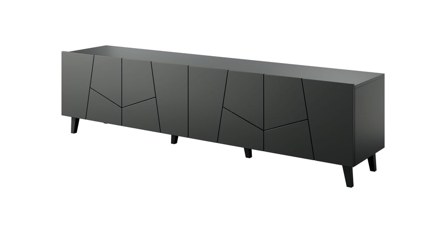 TV-Lowboard – VITRAIL – 200 cm, moderner TV-Stand mit Mosaik-Front