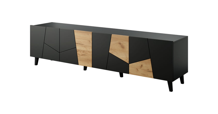 TV-Lowboard – VITRAIL – 200 cm, moderner TV-Stand mit Mosaik-Front