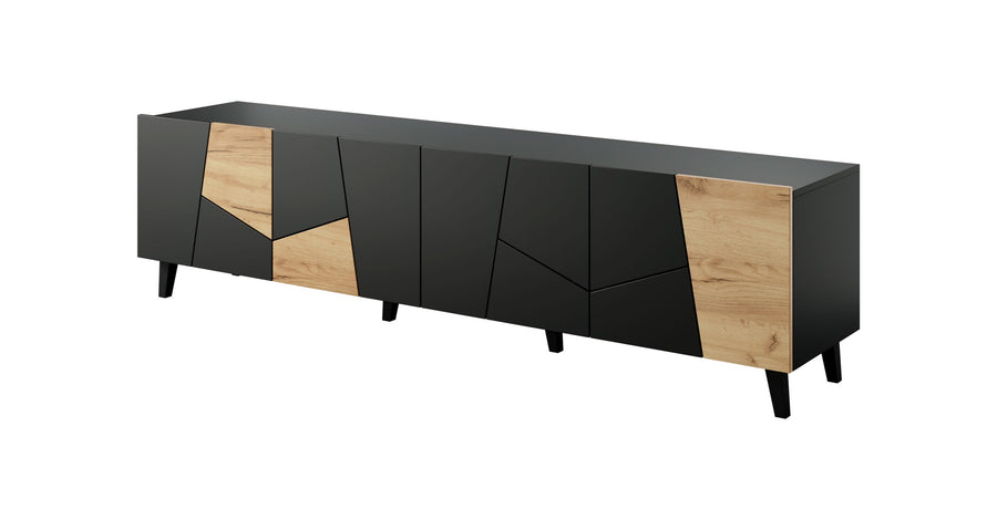 TV-Lowboard – VITRAIL – 200 cm, moderner TV-Stand mit Mosaik-Front