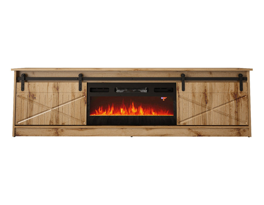 TV-Lowboard – GRANERO I – TV-Schrank mit integriertem Kamin 200 cm