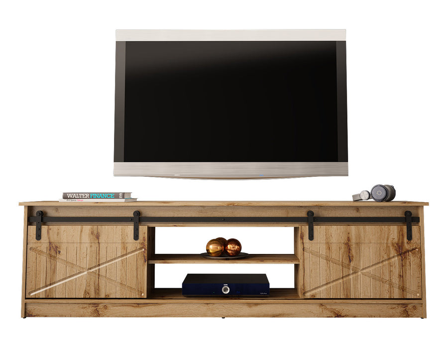 TV-Lowboard – GRANERO I – Modernes TV-Möbel mit Fräsfronten 200 cm