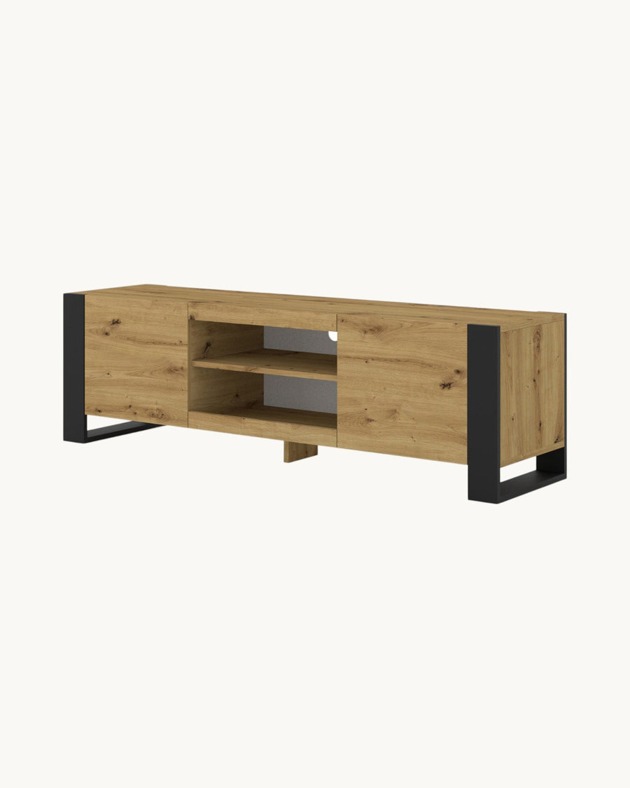 TV-Lowboard – MONDI – Artisan Eiche mit Metallbeinen