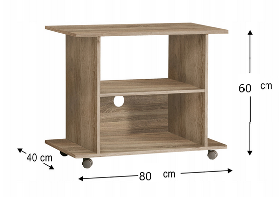 TV-Schrank – YOGI – Mobiles Lowboard mit Rollen