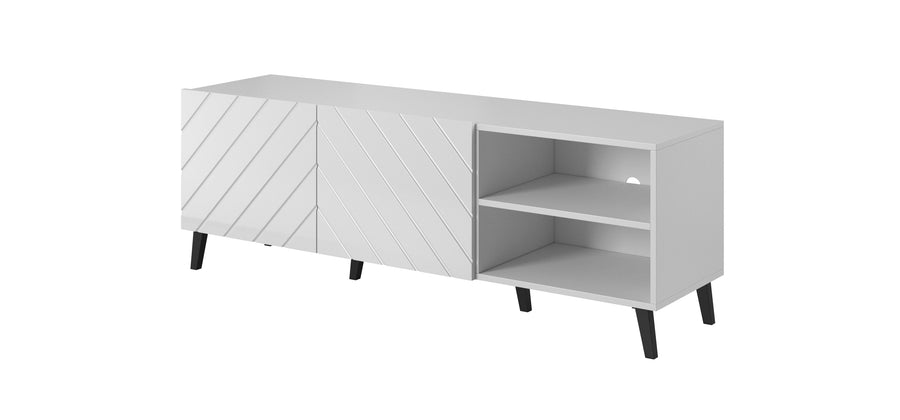 TV-Lowboard – ABETO – Hochglanz-Fronten mit Fräsung 150 cm