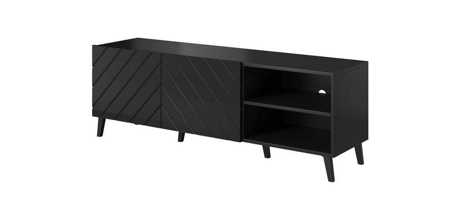 TV-Lowboard – ABETO – Hochglanz-Fronten mit Fräsung 150 cm