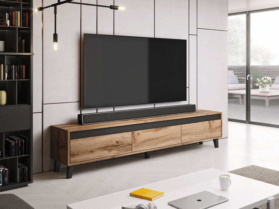 TV-Lowboard – NORD I – 180 cm, modernes Fernsehmöbel mit Holzoptik