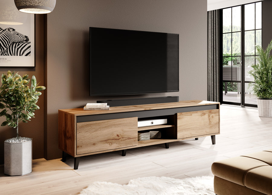 TV-Lowboard – NORD II – 170 cm, modernes Fernsehmöbel mit Holzoptik