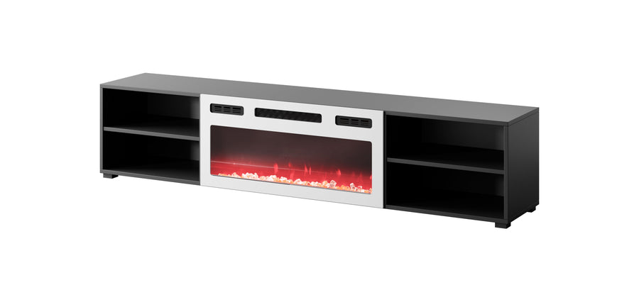 TV-Lowboard – ROLLO I – Hängendes oder stehendes Lowboard mit Elektrokamin