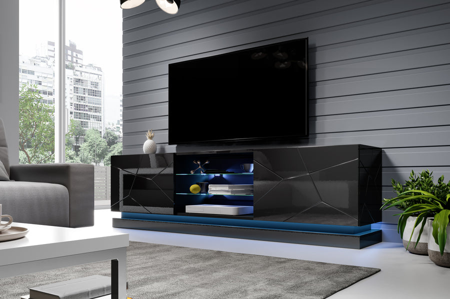 TV-Lowboard – QIU – Modernes Lowboard mit Hochglanzfront