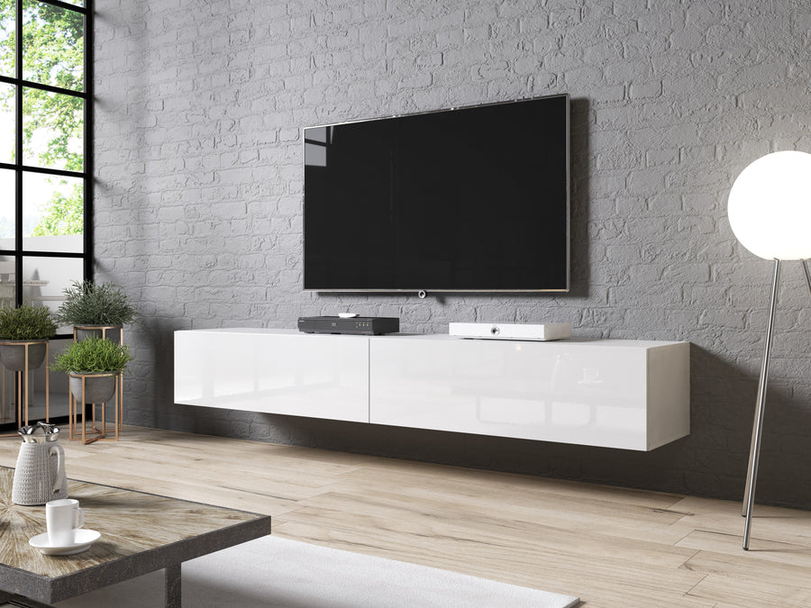 TV-Lowboard – SLIDE I – Hängendes Lowboard in Holzoptik 200 cm