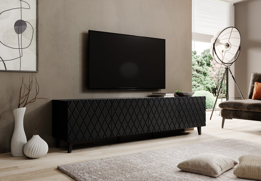TV-Lowboard – LOCO – 200 cm, modernes Design mit 4 Türen