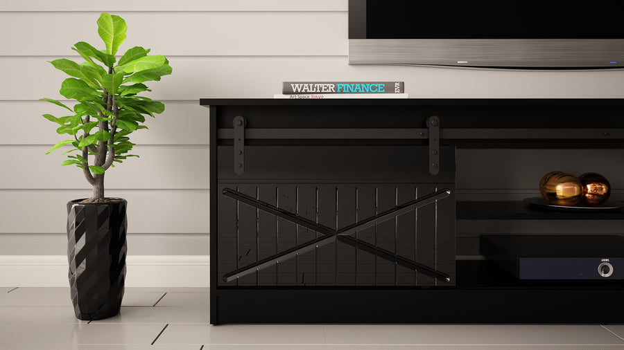 TV-Lowboard – GRANERO I – Modernes TV-Möbel mit Fräsfronten 200 cm