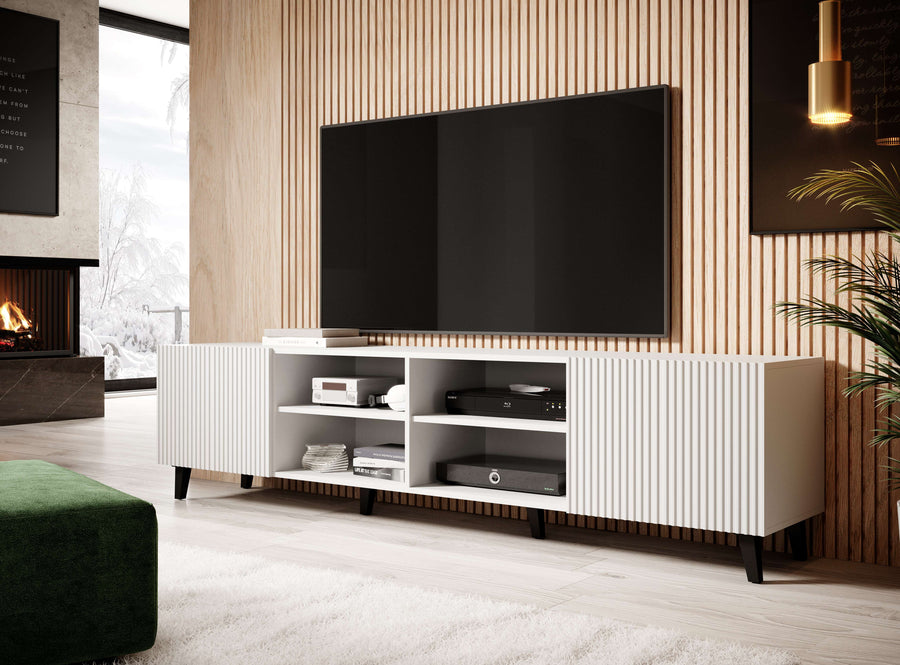 TV-Lowboard – PAFOS I – Fernsehschrank mit gefrästen Fronten