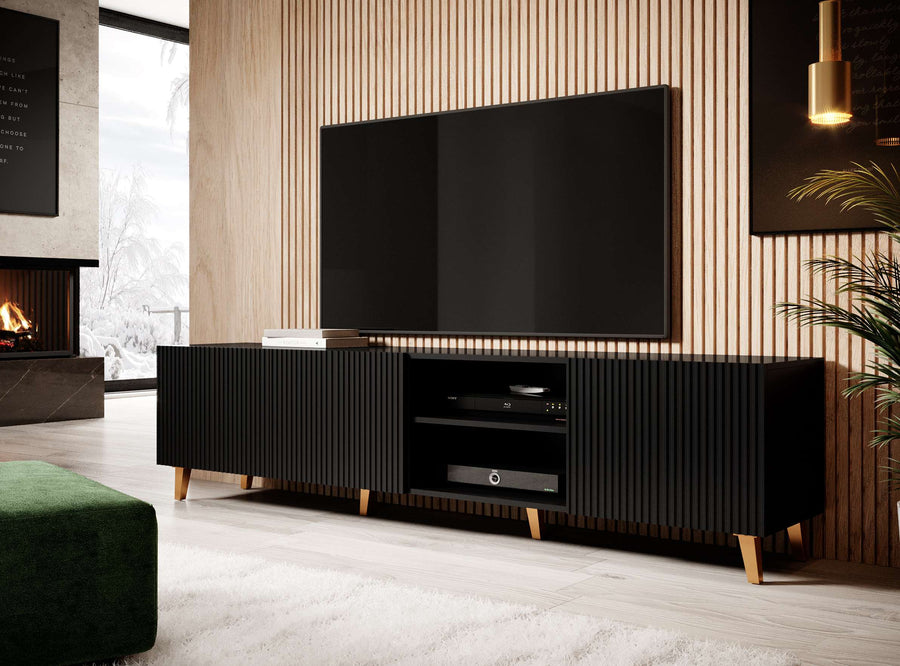 TV-Lowboard – PAFOS I – Fernsehschrank mit gefrästen Fronten