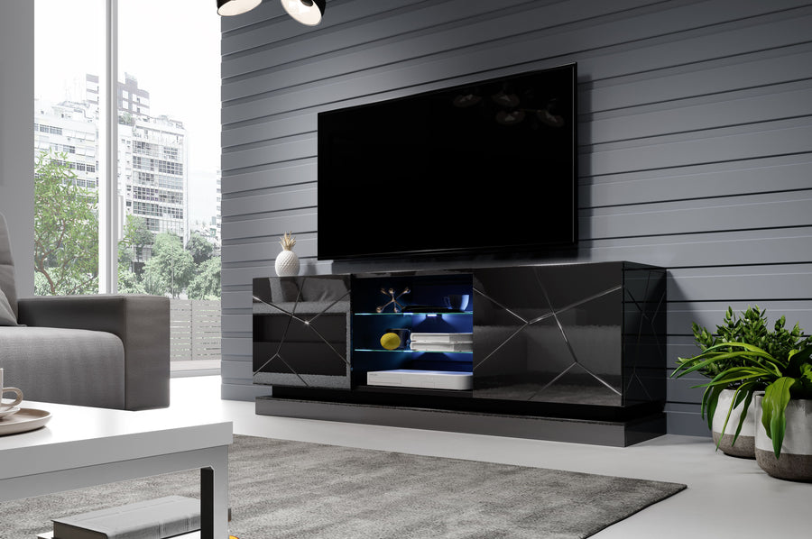 TV-Lowboard – QIU – Modernes Lowboard mit Hochglanzfront