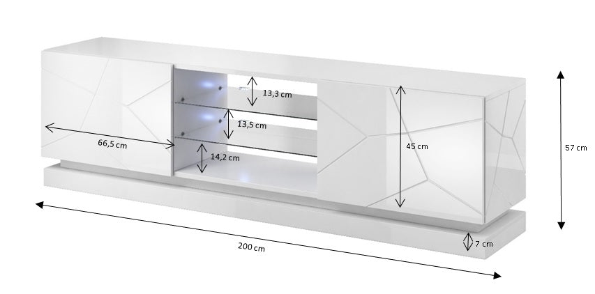 TV-Lowboard – QIU – Modernes Lowboard mit Hochglanzfront