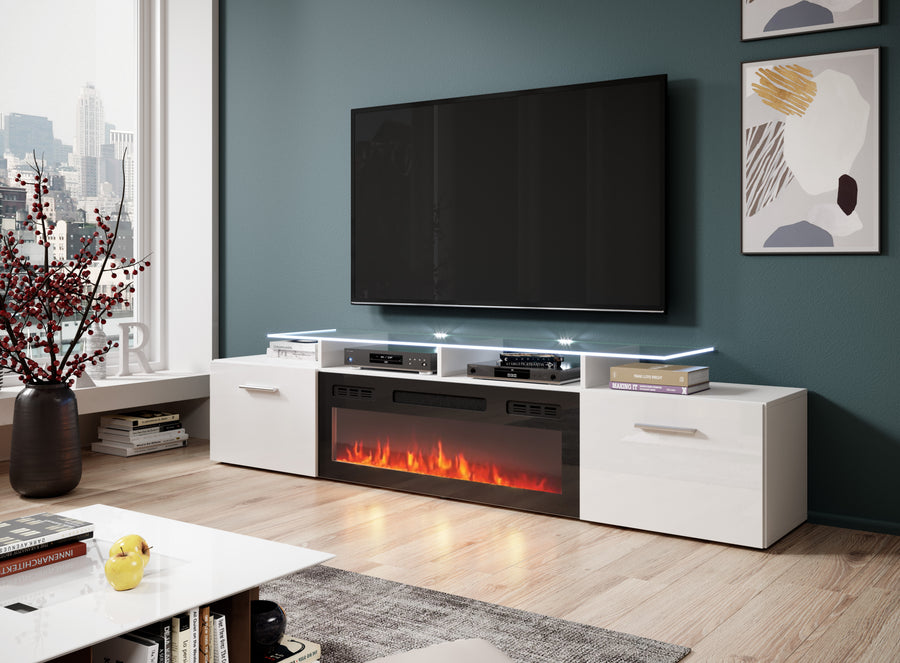 TV-Lowboard – ROVA EF – Fernsehschrank mit Kamin