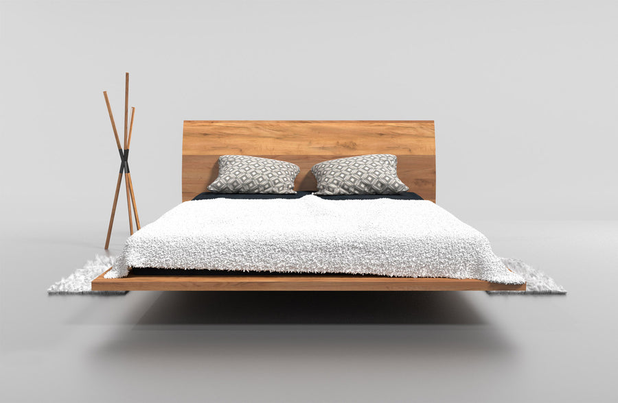 Bett – RAY I – Massivholzbett mit gebogenem Kopfteil