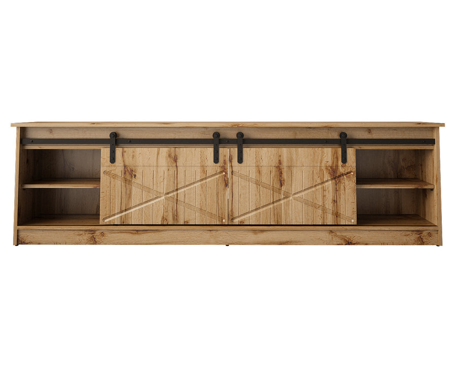 TV-Lowboard – GRANERO I – Modernes TV-Möbel mit Fräsfronten 200 cm